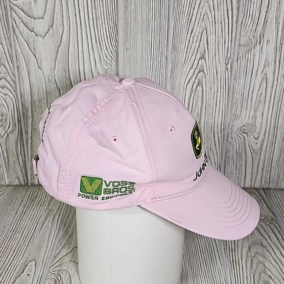 John Deere Pink Adjustable Back Hat With Embroidered Logo One Size Fits All - Picture 2 of 7